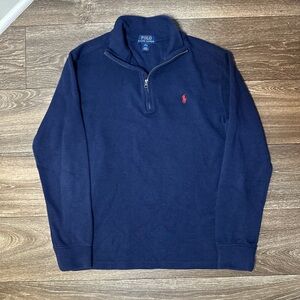 Polo by Ralph Lauren Navy Quarter Zip Sweatshirt size L (14-16)